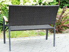 Ławka ogrodowa z technorattanu z oparciem lekka 109×54 cm st - 7