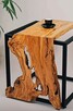 Designerski Stolik Kawowy z Metalu z Blatem z Litego Drewna - 4