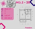 Mieszkanie w stanie deweloperskim, 2-pok, M.3.2 - 1