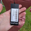 Nowa satynowa sukienka maxi Boohoo 38 – różowa, z falbankami - 7