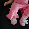 Różowy kombinezon + opaska | Uroczy look 3-6m - 8