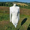 Biała sukienka Boohoo midi M nowa z metką kobieca elegancka - 1