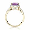 Pierścionek z brylantami i ametystem z żółtego złota 1.96 ct - 4