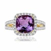 Pierścionek z brylantami i ametystem z żółtego złota 1.96 ct - 2