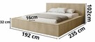 NOWOŚĆ Łóżko Wenus 160x200 z Pojemnikiem i Stelażem - 9
