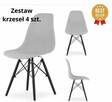 Zestaw 4szt. Krzeseł skandynawskich jasny popiel 4 szt - 1