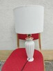 Lampa biała ceramiczna z porcelany lampka stołowa biurkowa