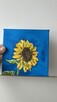 Obraz olejny ręcznie malowany „Słonecznik” 15x15 cm | Impres