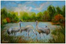 Żurawie obraz olejny 40cm-60cm