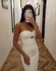 Biała wiskozowa sukienka z odkrytymi ramionami tuba S - 2
