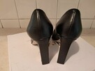 Buty damskie – skórzane czółenka czarne „BRAVOMODA” - 5
