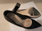 Buty damskie – skórzane czółenka czarne „BRAVOMODA” - 6