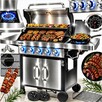 DUŻY GRILL GAZOWY TAIA Pro Nierdzewny 5 Palników 17kW Żeliw