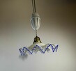 Stara lampa wisząca kuchenna z przeciwwagą porcelanową - 4