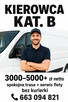 Kierowca kat. B + pomoc przy flocie aut, 3000–5000+ zł netto