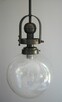 Oryginalna lampa sufitowa żyrandol mosiądz patynowany szklan - 2