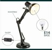Lampa kreślarska stołowa biurkowa żarówka gratis - 3