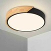 Lampa LED z pilotem Plafon Sufitowa sufit czarna drewniana