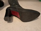 Buty damskie – skórzane kozaki czarne „Lasocki” - 5