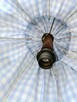 Lampa wisząca PRL retro z materiałowym kloszem niebieska kra - 8