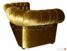 Srebrna/Złota Sofa Chesterfield York głęboko pikowana styl - 8