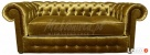 Srebrna/Złota Sofa Chesterfield York głęboko pikowana styl - 5