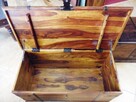 piękna drewniana skrzynia kufer posagowy drewno egzotyczne - 2