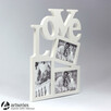 Piękna duża biała ramka na trzy zdjęcia z napisem LOVE - 3