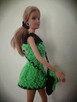 Sukienka dla lalki Barbie neonowa zieleń ubranko i opaska - 3