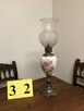 Stara lampka mosiądz ceramika szkło - 1