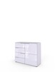 SELENE 5- nowoczesna biała komoda szeroka z szufladami i jed