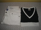 spodnie białe jeansy 34-36 nowe, , koszulka - 1