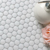 Mozaika ceramiczna, biała, okrągła C41190 - 1