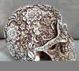 Misternie rzeźbiona duża czaszka kwiaty sweet skull - 6
