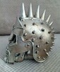 Steampunk srebrna Czaszka w hełmie skull - 3