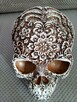 Misternie rzeźbiona duża czaszka kwiaty sweet skull - 2
