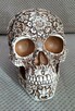 Misternie rzeźbiona duża czaszka kwiaty sweet skull - 5