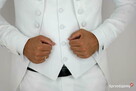 Garnitur męski z kamizelką i krawatem biały różne rozmiar - 8
