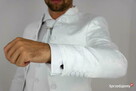 Garnitur męski z kamizelką i krawatem biały różne rozmiar - 11