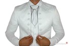 Garnitur męski z kamizelką i krawatem biały różne rozmiar - 1