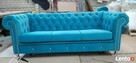 piękna sofa glamour kryształki rozkładana nogi chrom szara - 1