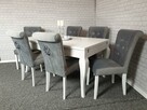 Krzesło w stylu Hampton tapicerowane szare - producent - 4