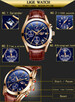 Zegarek męski Lige chronograf klasyczny złoty datownik box - 7