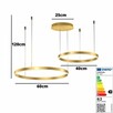 NOWOCZESNA LAMPA WISZĄCA LED żyrandol ring okrąg 60/40CM - 5