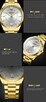 Klasyczny zegarek męski złoty z bransoletą pudełko nowy - 9