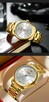 Klasyczny zegarek męski złoty z bransoletą pudełko nowy - 8