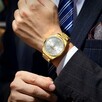 Klasyczny zegarek męski złoty z bransoletą pudełko nowy - 3