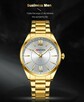 Klasyczny zegarek męski złoty z bransoletą pudełko nowy - 10