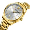 Klasyczny zegarek męski złoty z bransoletą pudełko nowy - 6