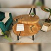 Stół drewniany, okrągły - Stolik kawowy - 5